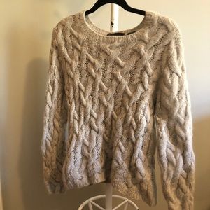 Express cozy knitted sweater- light gray/beige